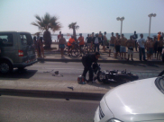  بالصور: إصابة متوسطة لسائق دراجة نارية بحادث طرق شمال مدينة يافا